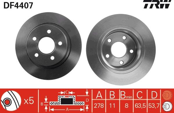 TRW DF4407 - Kočni disk parts5.com