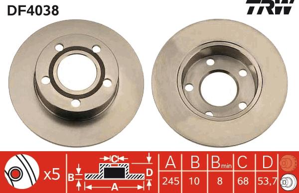 TRW DF4038 - Δισκόπλακα parts5.com