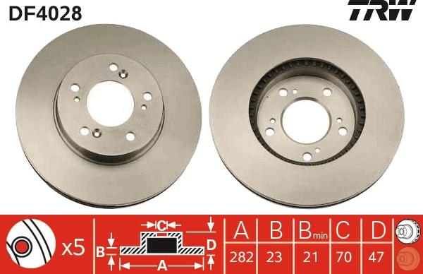 TRW DF4028 - Bremsscheibe parts5.com