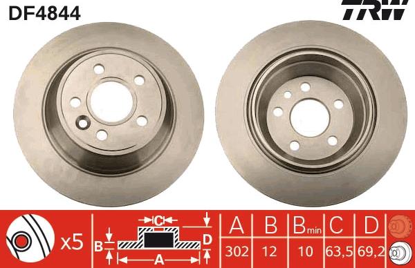 TRW DF4844 - Brake Disc parts5.com