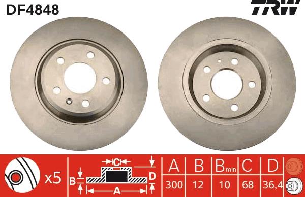 TRW DF4848 - Jarrulevy parts5.com