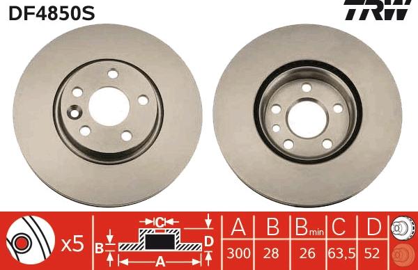 TRW DF4850S - Disc frana parts5.com