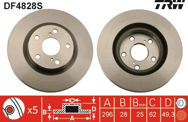 TRW DF4828S - Fren diski parts5.com