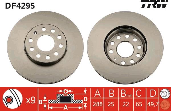 TRW DF4295 - Δισκόπλακα parts5.com