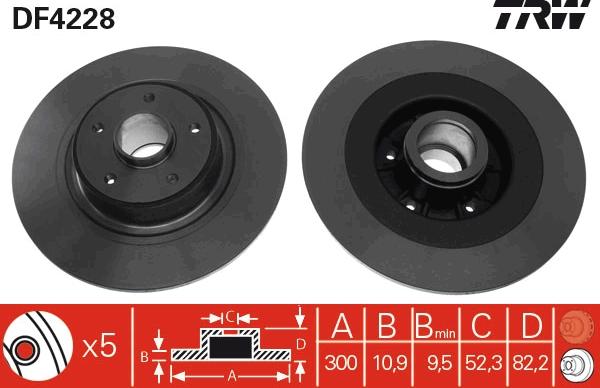 TRW DF4228 - Bremsscheibe parts5.com