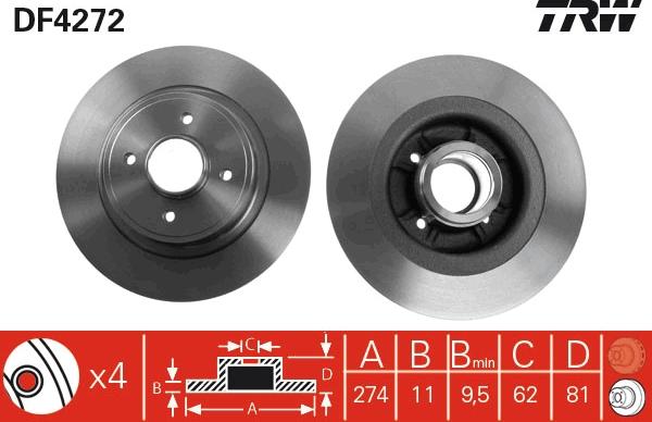 TRW DF4272 - Disc frana parts5.com