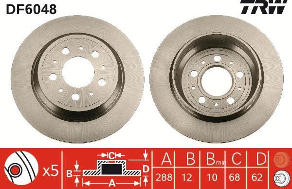 TRW DF6048 - Disc frana parts5.com