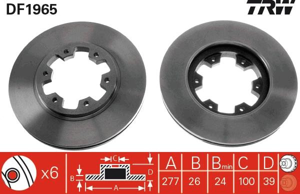 TRW DF1965 - Disc frana parts5.com