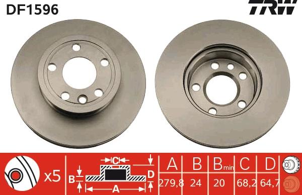 TRW DF1596 - Disc frana parts5.com