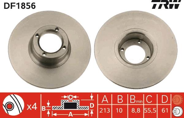 TRW DF1856 - Disco de freno parts5.com