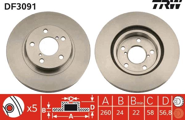 TRW DF3091 - Δισκόπλακα parts5.com