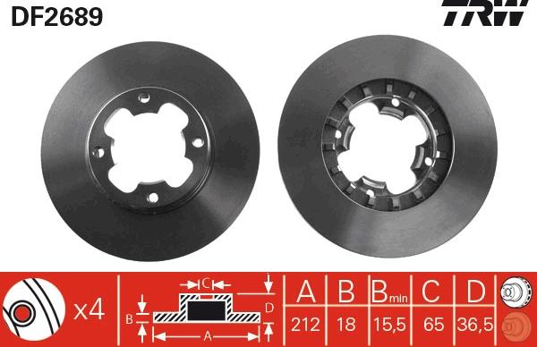 TRW DF2689 - Δισκόπλακα parts5.com