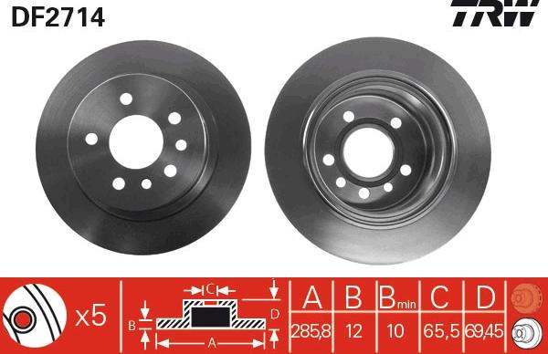 TRW DF2714 - Kočni disk parts5.com