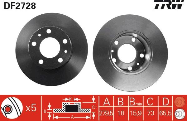 TRW DF2728 - Fren diski parts5.com