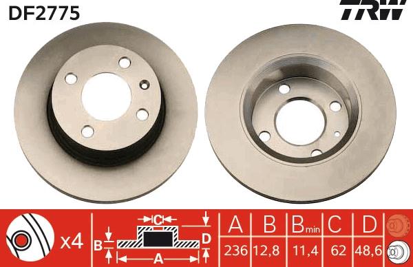 TRW DF2775 - Jarrulevy parts5.com