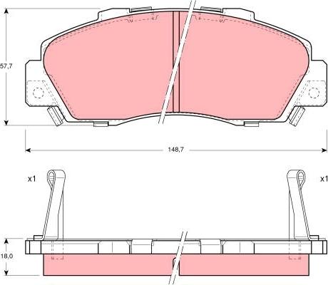 TRW GDB995 - Komplet kočnih obloga, disk kočnica parts5.com