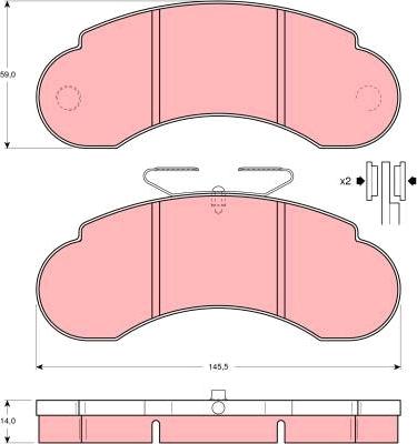 TRW GDB950 - Fékbetétkészlet, tárcsafék parts5.com