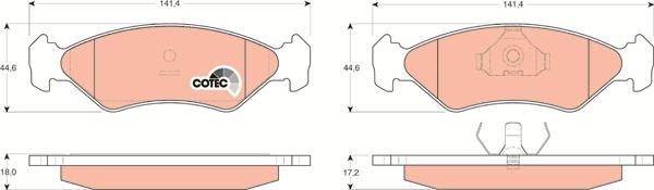 TRW GDB953 - Juego de pastillas de freno parts5.com