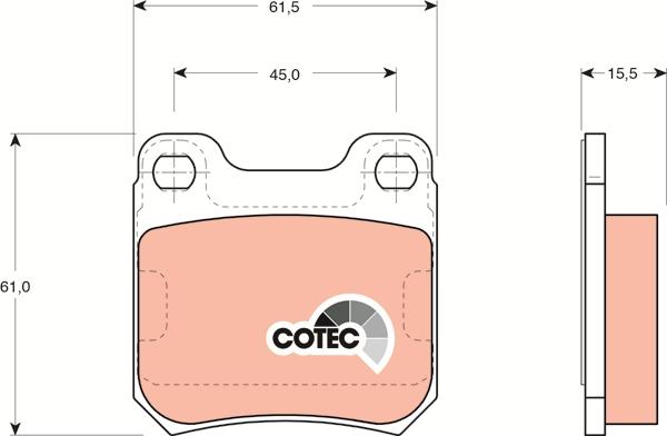 TRW GDB915 - Komplet kočnih obloga, disk kočnica parts5.com