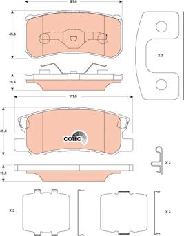 TRW GDB4600 - Комплект спирачно феродо, дискови спирачки parts5.com