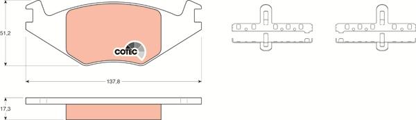 TRW GDB463 - Bremsbelagsatz, Scheibenbremse parts5.com