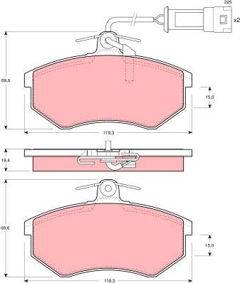 TRW GDB404 - Jarrupala, levyjarru parts5.com