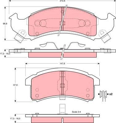 TRW GDB4054 - Brake Pad Set, disc brake parts5.com