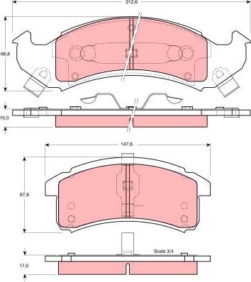 TRW GDB4000 - Sada brzdových destiček, kotoučová brzda parts5.com