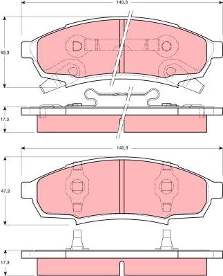 TRW GDB4014 - Brake Pad Set, disc brake parts5.com