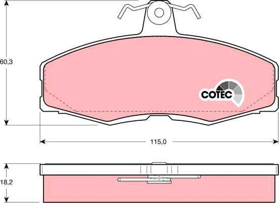 TRW GDB473 - Brake Pad Set, disc brake parts5.com