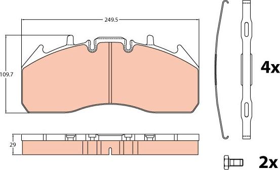 TRW GDB5096 - Komplet zavornih oblog, ploscne (kolutne) zavore parts5.com