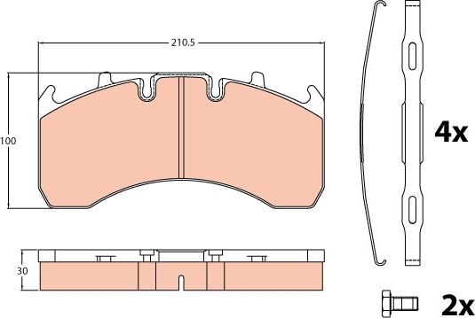 TRW GDB5098 - Komplet zavornih oblog, ploscne (kolutne) zavore parts5.com