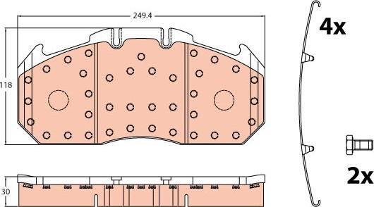 TRW GDB5086 - Kit de plaquettes de frein, frein à disque parts5.com