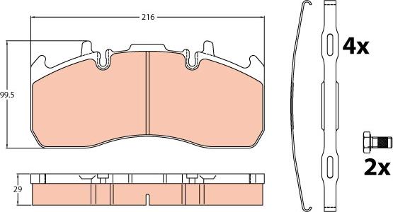 TRW GDB5102 - Bremsbelagsatz, Scheibenbremse parts5.com