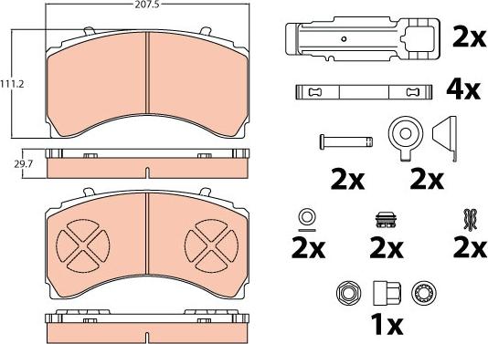 TRW GDB5110 - Piduriklotsi komplekt,ketaspidur parts5.com