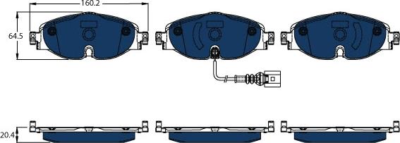 TRW GDB1956BTE - Bremsbelagsatz, Scheibenbremse parts5.com