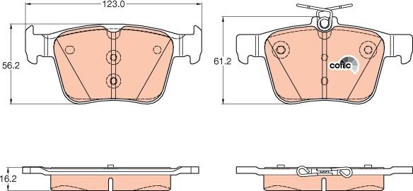 TRW GDB1957 - Тормозные колодки, дисковые, комплект parts5.com