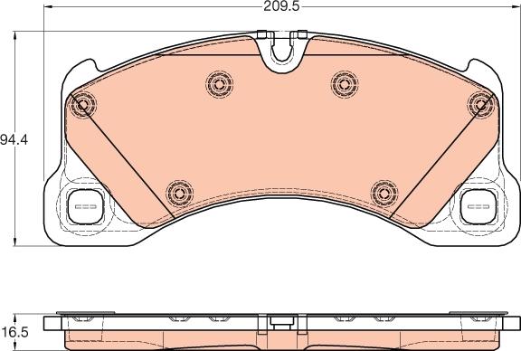 TRW GDB1969 - Brake Pad Set, disc brake parts5.com