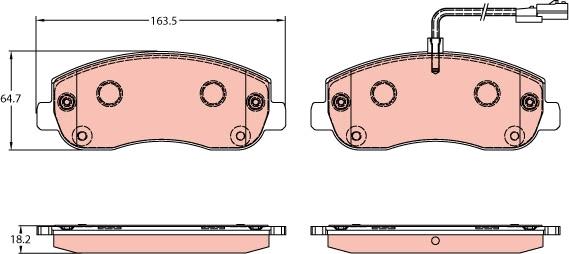 TRW GDB1910 - Komplet kočnih obloga, disk kočnica parts5.com