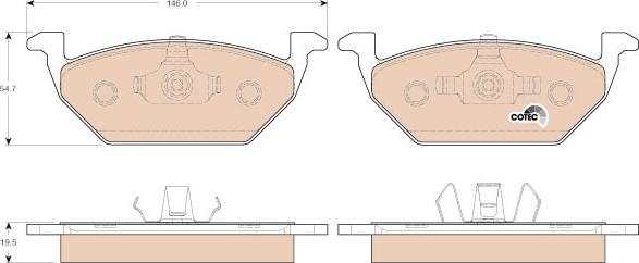 TRW GDB1984 - Sada brzdových destiček, kotoučová brzda parts5.com