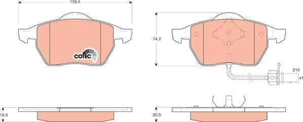 TRW GDB1440 - Sada brzdových platničiek kotúčovej brzdy parts5.com