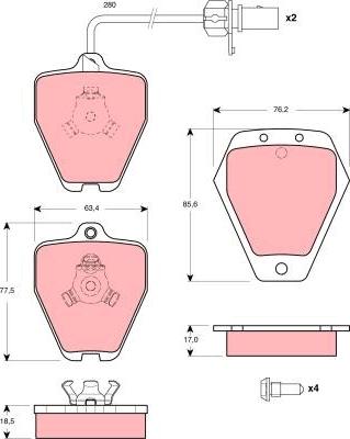 TRW GDB1451 - Σετ τακάκια, δισκόφρενα parts5.com