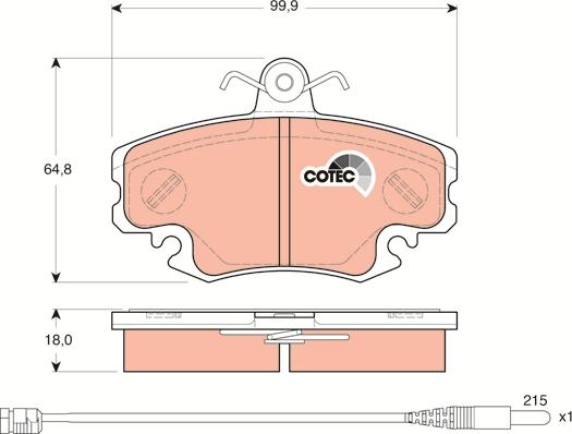 TRW GDB1465 - Komplet zavornih oblog, ploscne (kolutne) zavore parts5.com