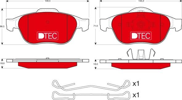 TRW GDB1468DTE - Тормозные колодки, дисковые, комплект parts5.com