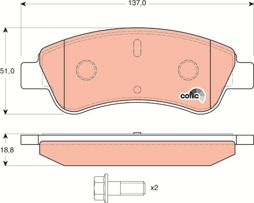 TRW GDB1463 - Sada brzdových destiček, kotoučová brzda parts5.com