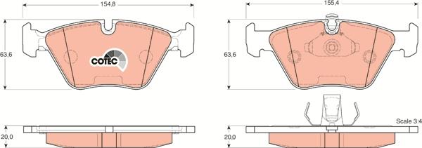 TRW GDB1404 - Set placute frana,frana disc parts5.com