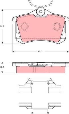 TRW GDB1416 - Sada brzdových platničiek kotúčovej brzdy parts5.com