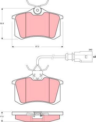 TRW GDB1417 - Sada brzdových destiček, kotoučová brzda parts5.com