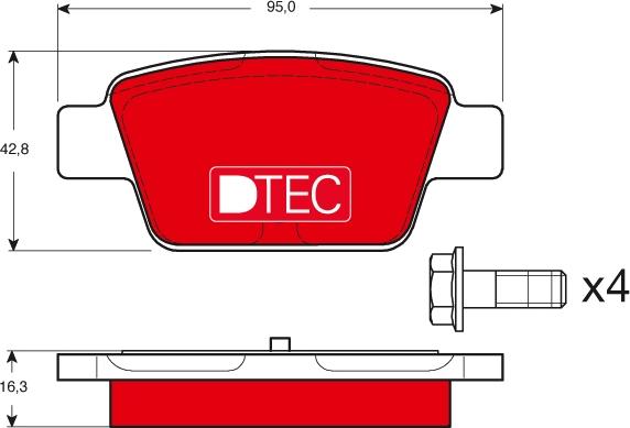 TRW GDB1485DTE - Fékbetétkészlet, tárcsafék parts5.com