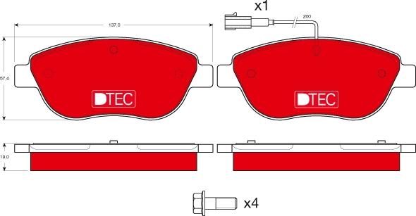 TRW GDB1483DTE - Brake Pad Set, disc brake parts5.com